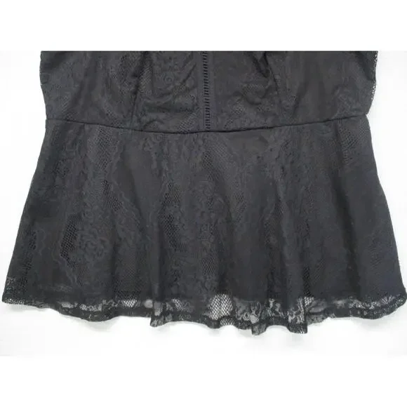 Torrid Black Lace Feminine Chic High Neckline Sleeveless Blouse Top Women Size 3 - Picture 3 of 12